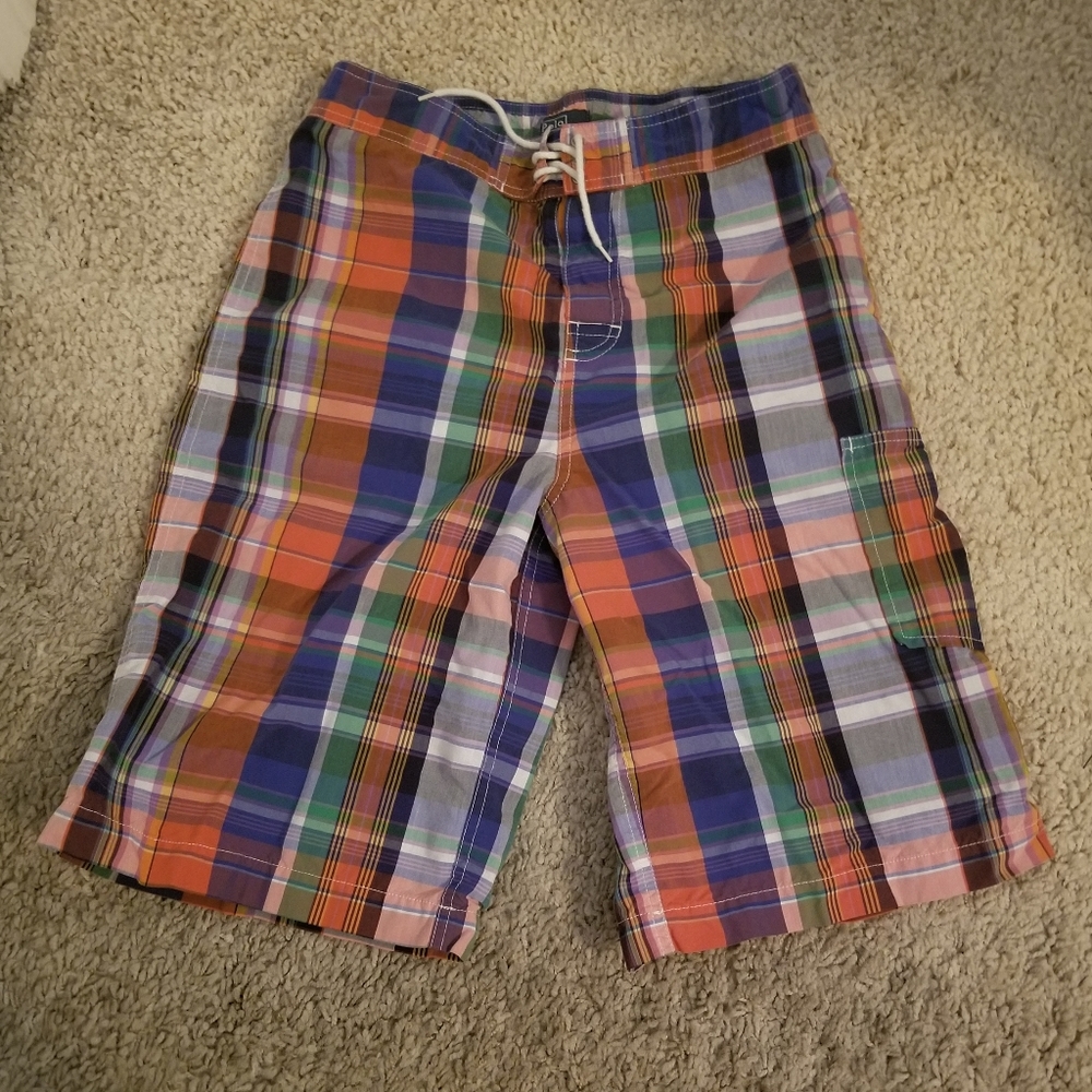 Polo Ralph Lauren Plaid Swim Trunks Pocket XL EUC